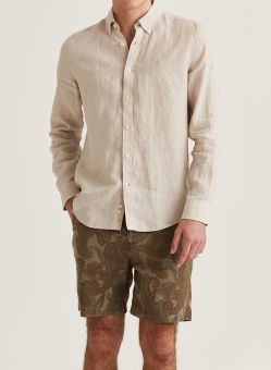 Douglas Linen Shirt Khaki